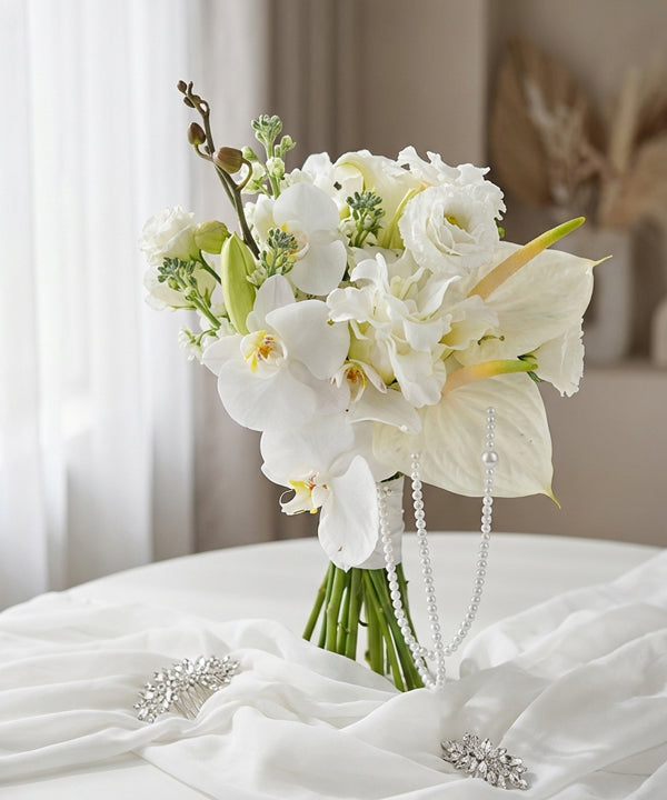 Pearl Elegance Orchid Bridal Bouquet image 0