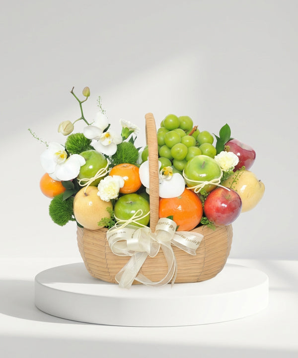 Fresh Orchard Fruit Flower Basket image 0