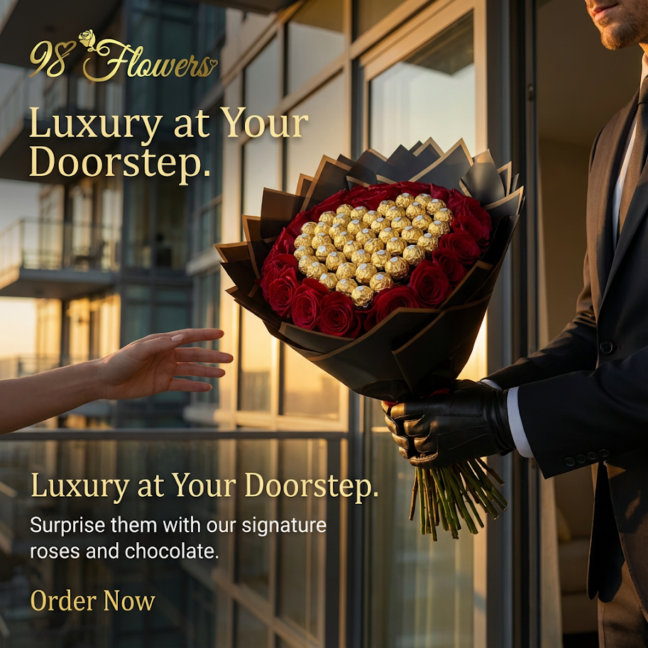 Luxury Roses & Chocolate Bouquet image 0