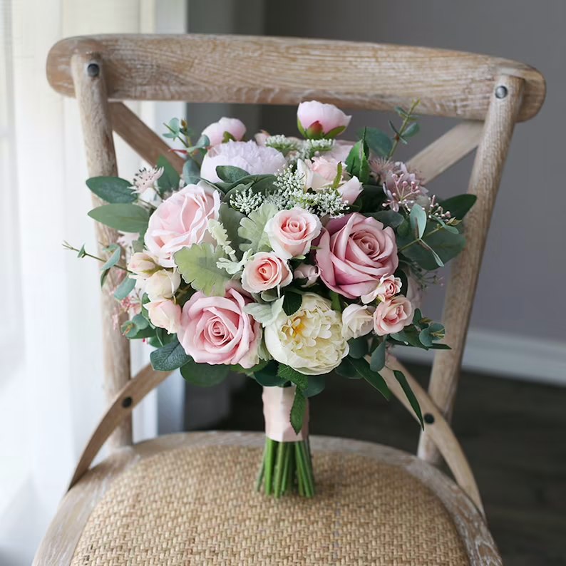 Blush Garden Rose Bridal Bouquet image 0