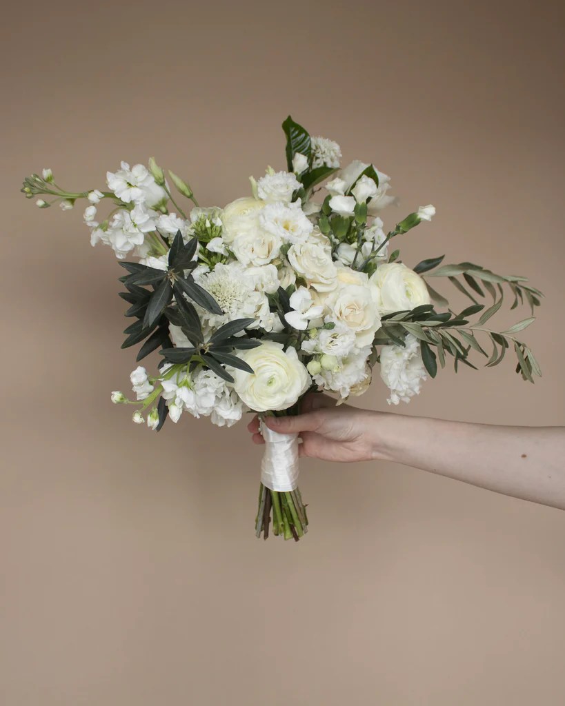 Modern Ivory Garden Bridal Bouquet image 0