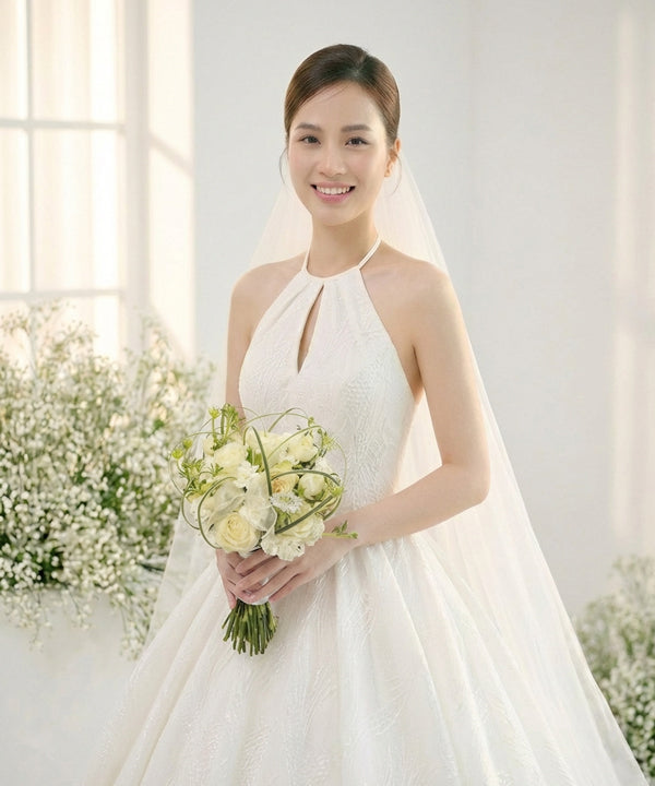 Ivory Garden Rose Bridal Bouquet image 1