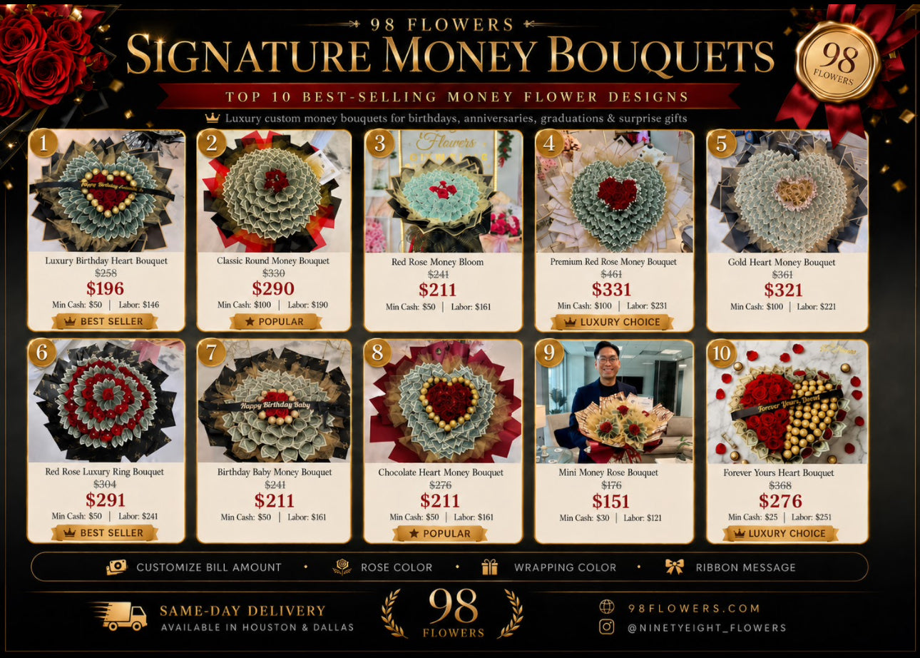 Our Signature Flowers for Houston Delivery – 98 FLOWERS