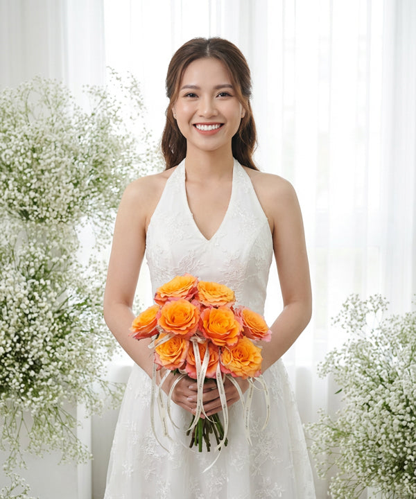 Sunset Bridal Rose Bouquet image 2