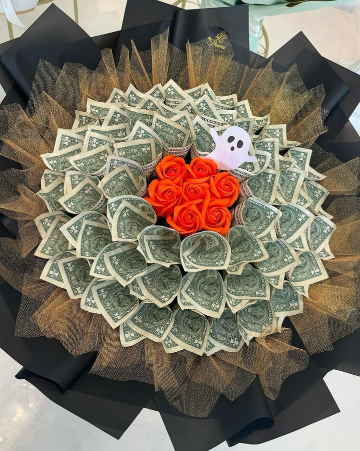 Halloween Money Bouquet with Ghost Charm