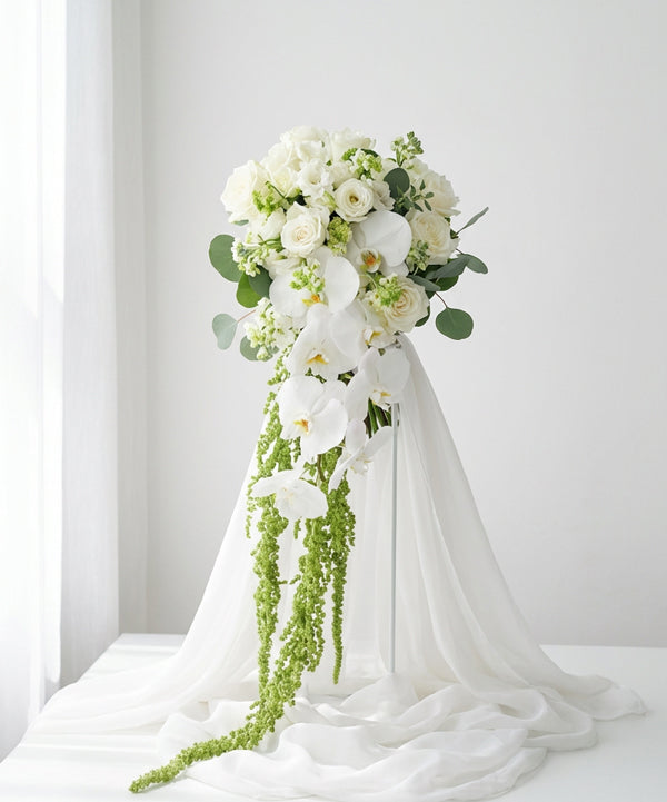 Elegant Orchid Cascade Bridal Bouquet image 0