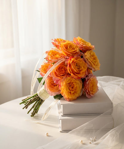 Sunset Bridal Rose Bouquet image 0
