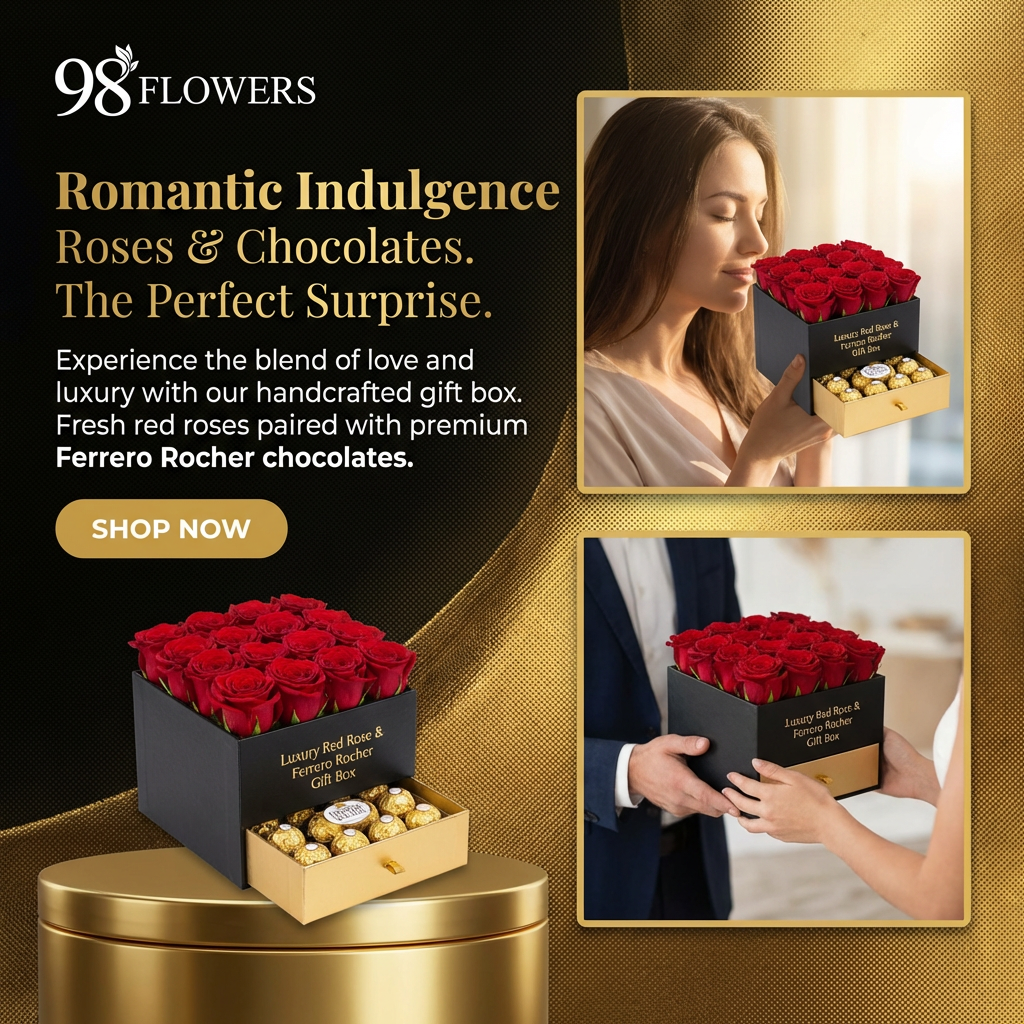 Red Roses & Ferrero Rocher Drawer Box image 3