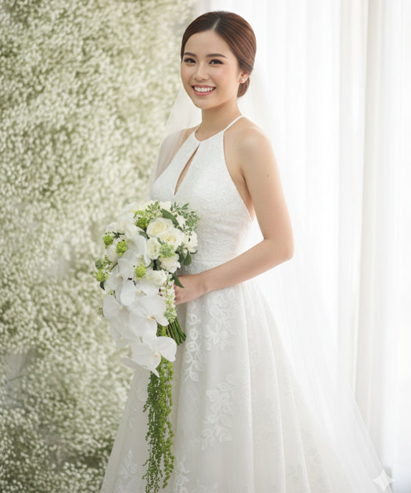 Elegant Orchid Cascade Bridal Bouquet image 1