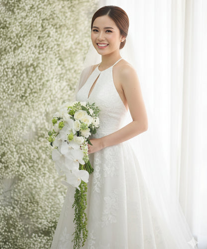 Elegant Orchid Cascade Bridal Bouquet image 1