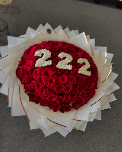 Numerical Elegance Red Rose Bouquet image 3