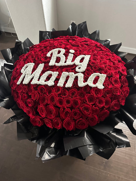 200-Rose Bouquet with Lettering - 98 FLOWERS