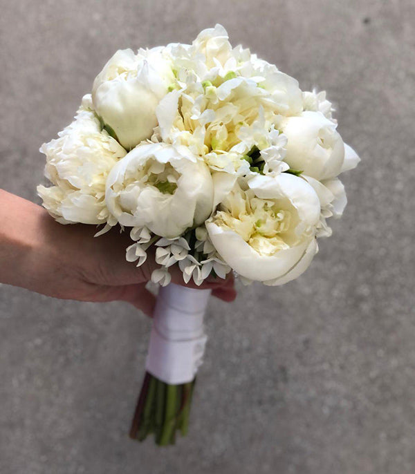 Classic White Peony Wedding Bouquet image 0