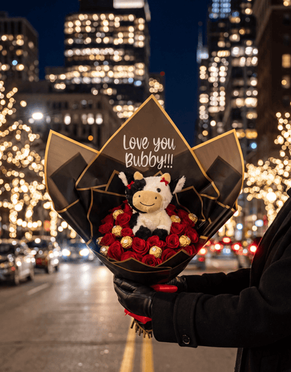 24 Red Roses & Ferrero Rocher Bouquet - 98 FLOWERS