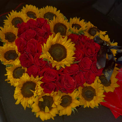 Sunflower & Rose Heart Box image 0
