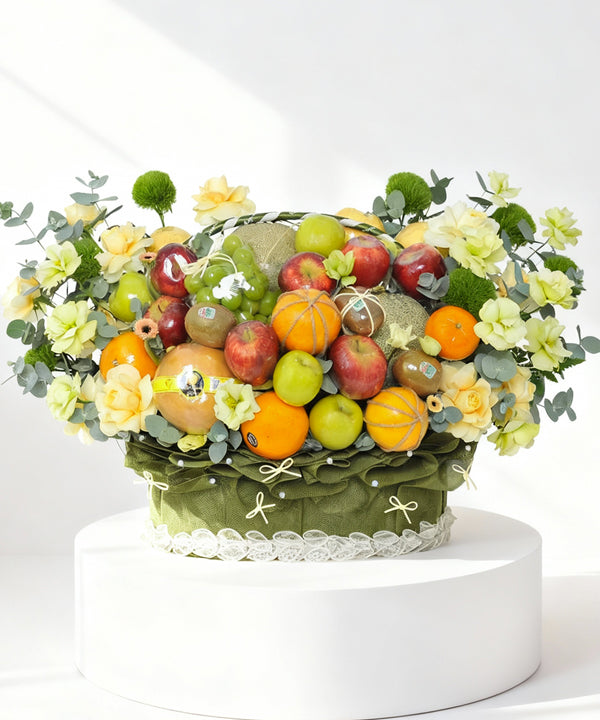 Golden Garden Fruit Flower Basket image 0