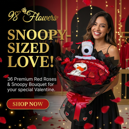Snoopy-Sized Love Premium Red Roses image 0