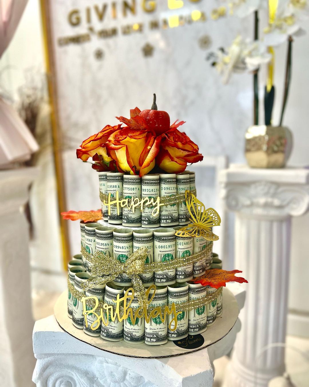 Triple Tier Treasure Money Cake - Red image