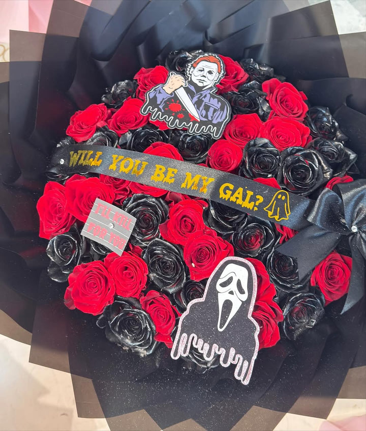 “Will You Be My Gal?” Red & Black Rose