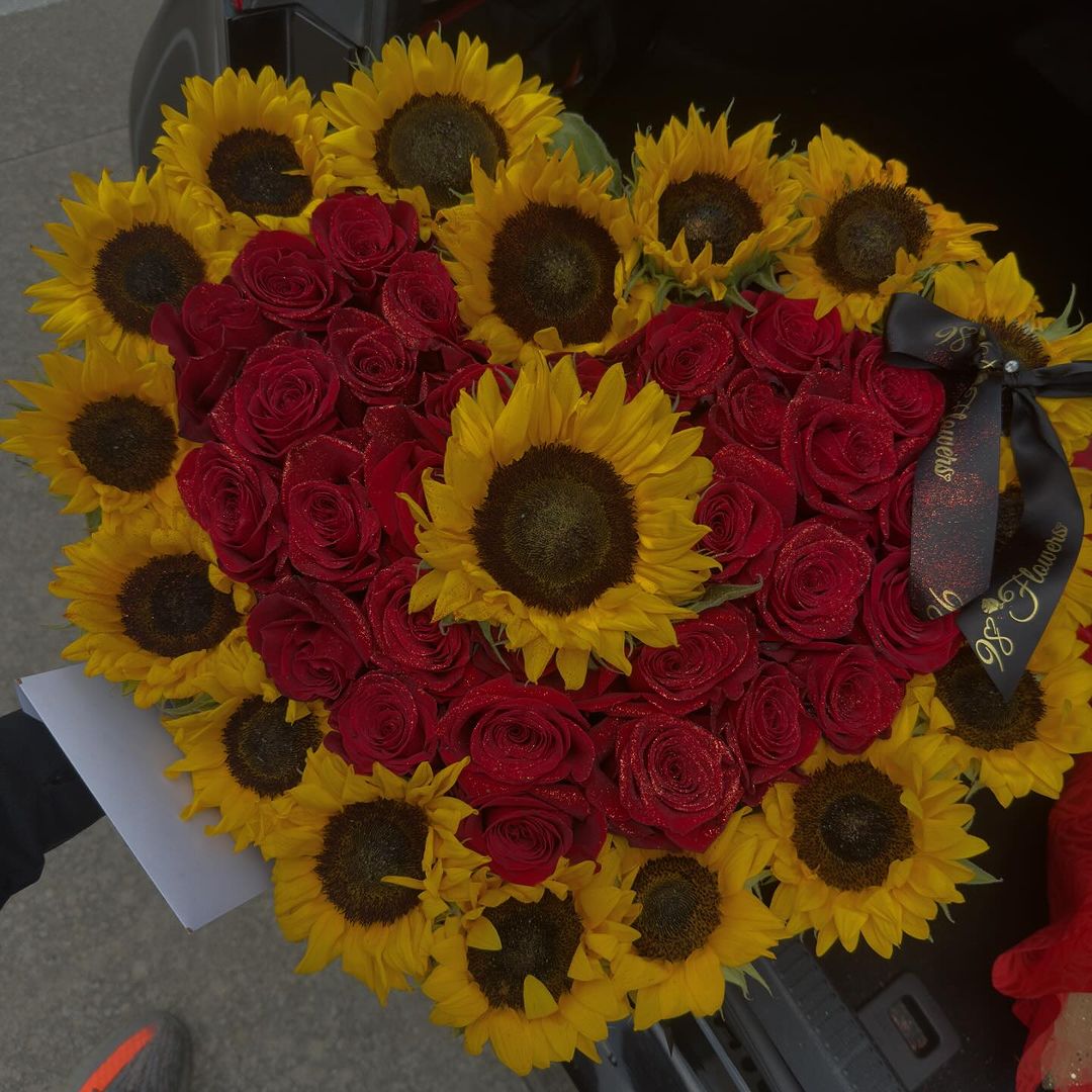 Sunflower & Rose Heart Box image 2