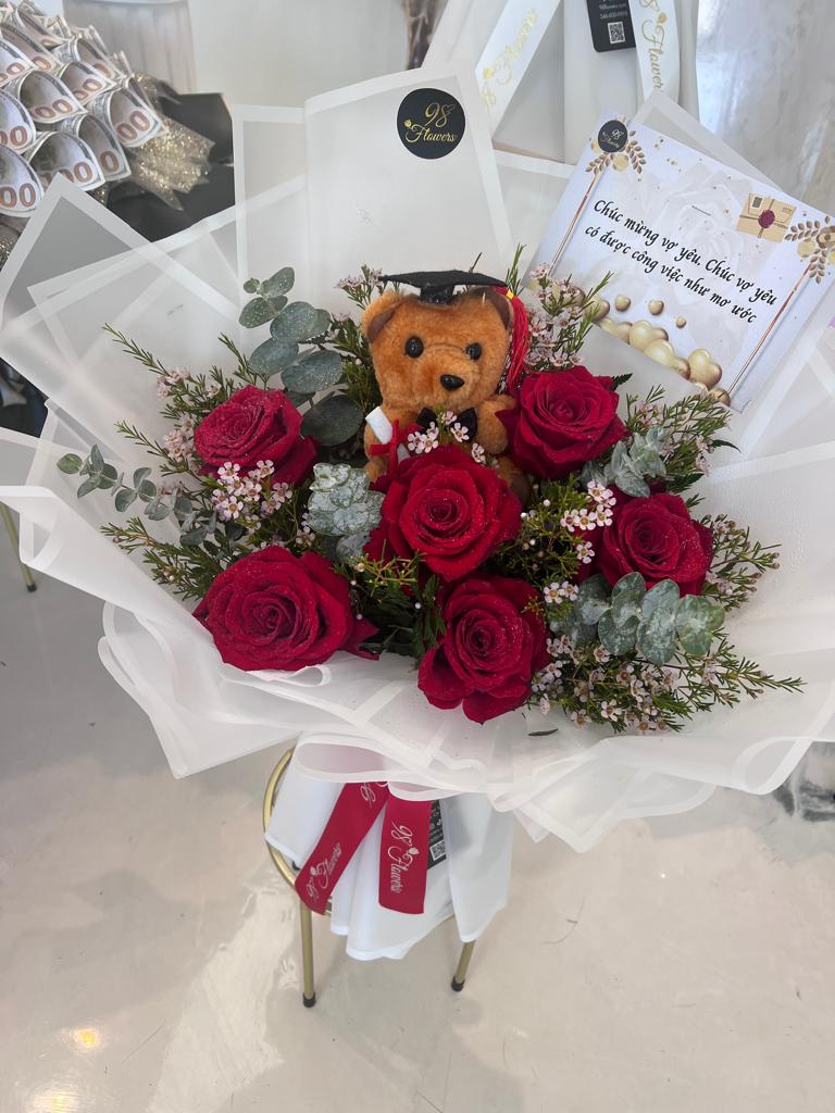 Regal Graduate Teddy Rose Bouquet image 0