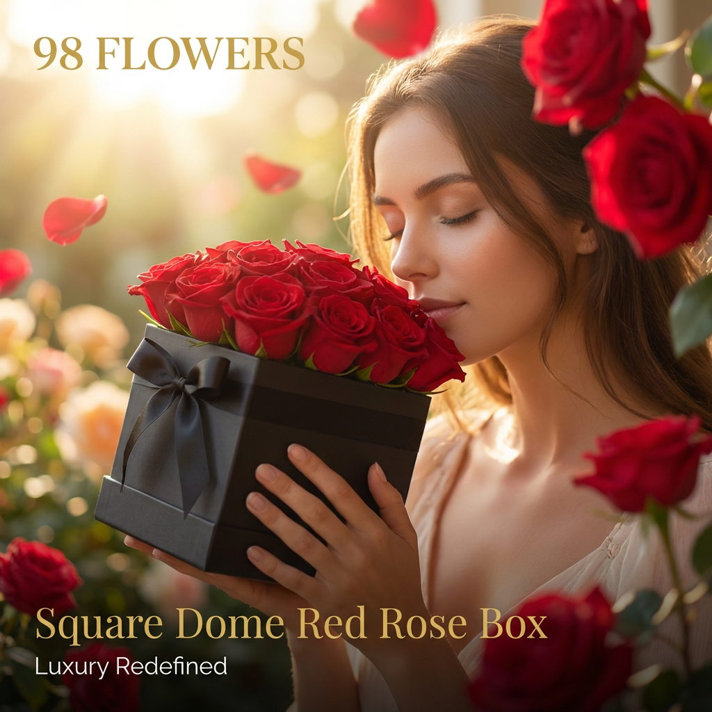 Square Dome Red Rose Box image 2