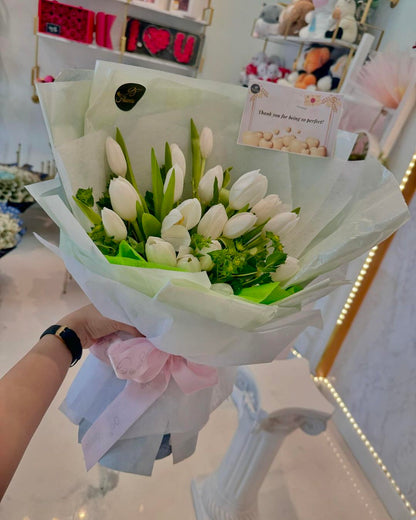 Pure Elegance White Tulip Bouquet image 1