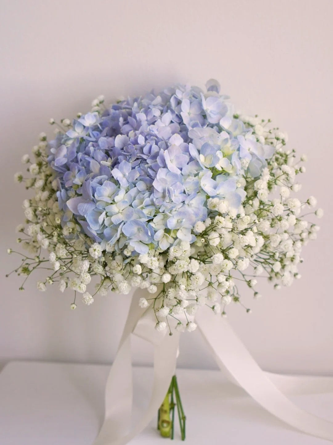 Baby Blue Hydrangea Wedding Bouquet image 0