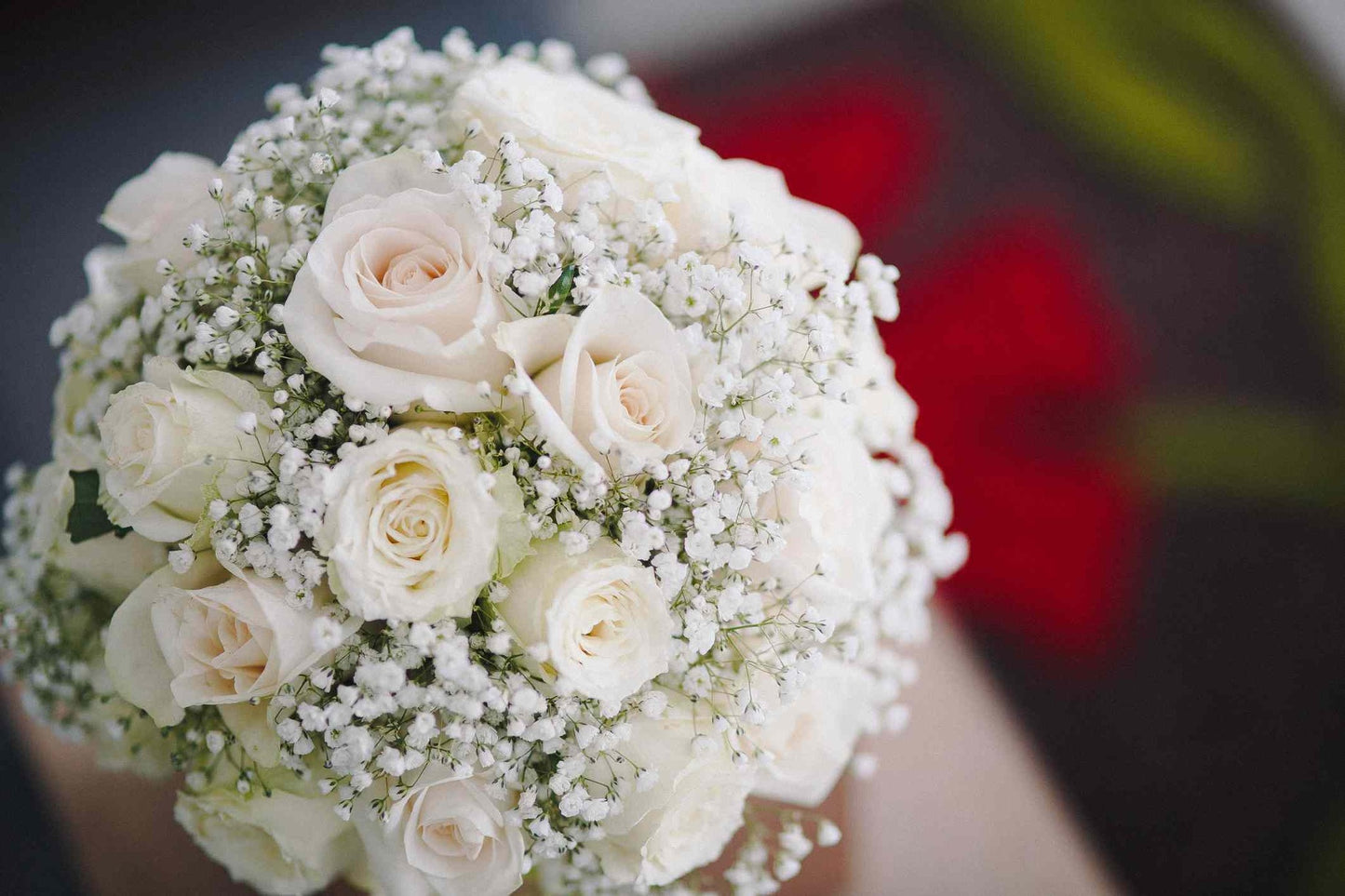 Classic Baby’s Breath Rose Wedding Bouquet image 0