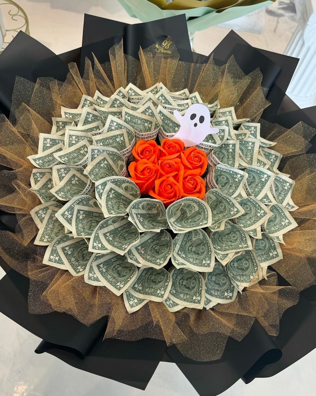 Halloween Money Bouquet with Ghost Charm image 3