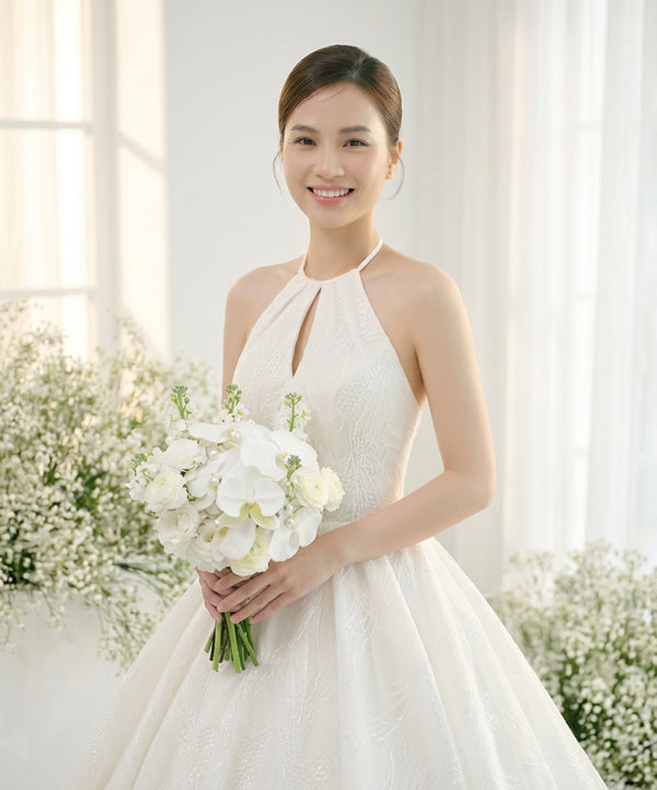 Classic Orchid Pearl Bridal Bouquet image 1