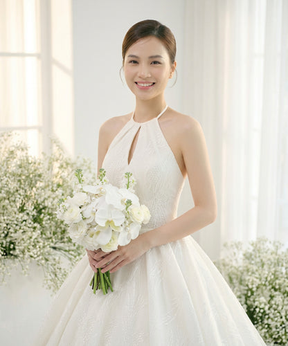 Classic Orchid Pearl Bridal Bouquet image 1