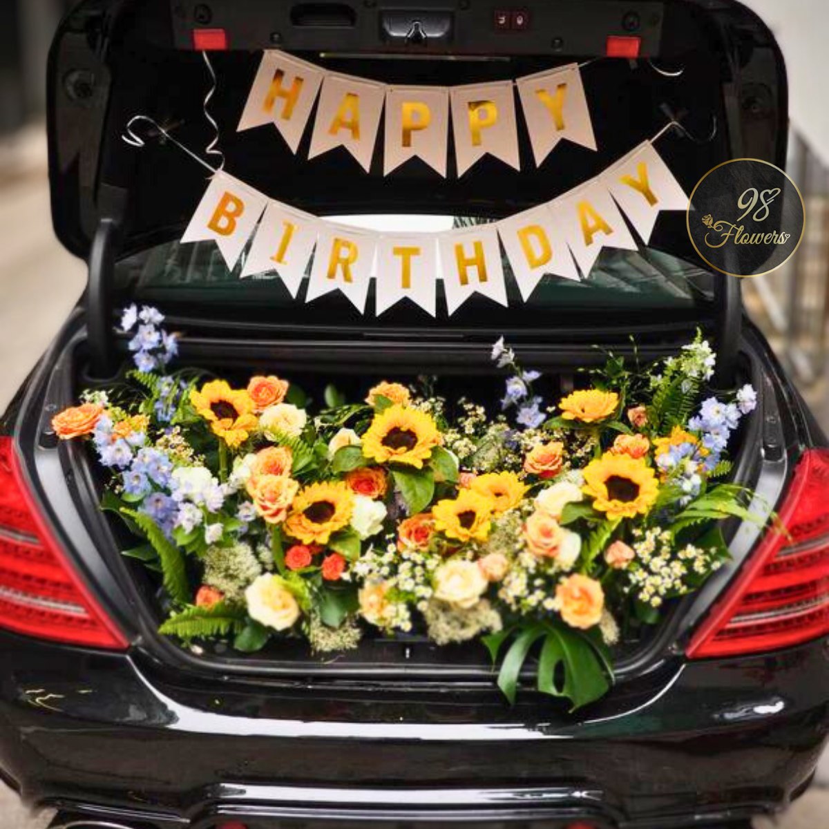 Car Trunk Sunflower Birthday Bouquet image 0