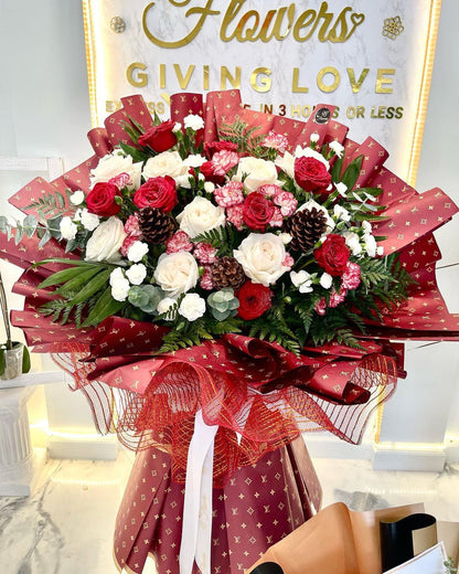 Grandiose Winter Splendor Bouquet 🌹❄️🎀 image 1