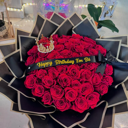 Majestic Red Roses Birthday Bouquet image 1
