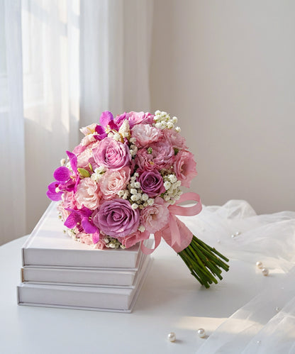 Blush Orchid Rose Bridal Bouquet image 0