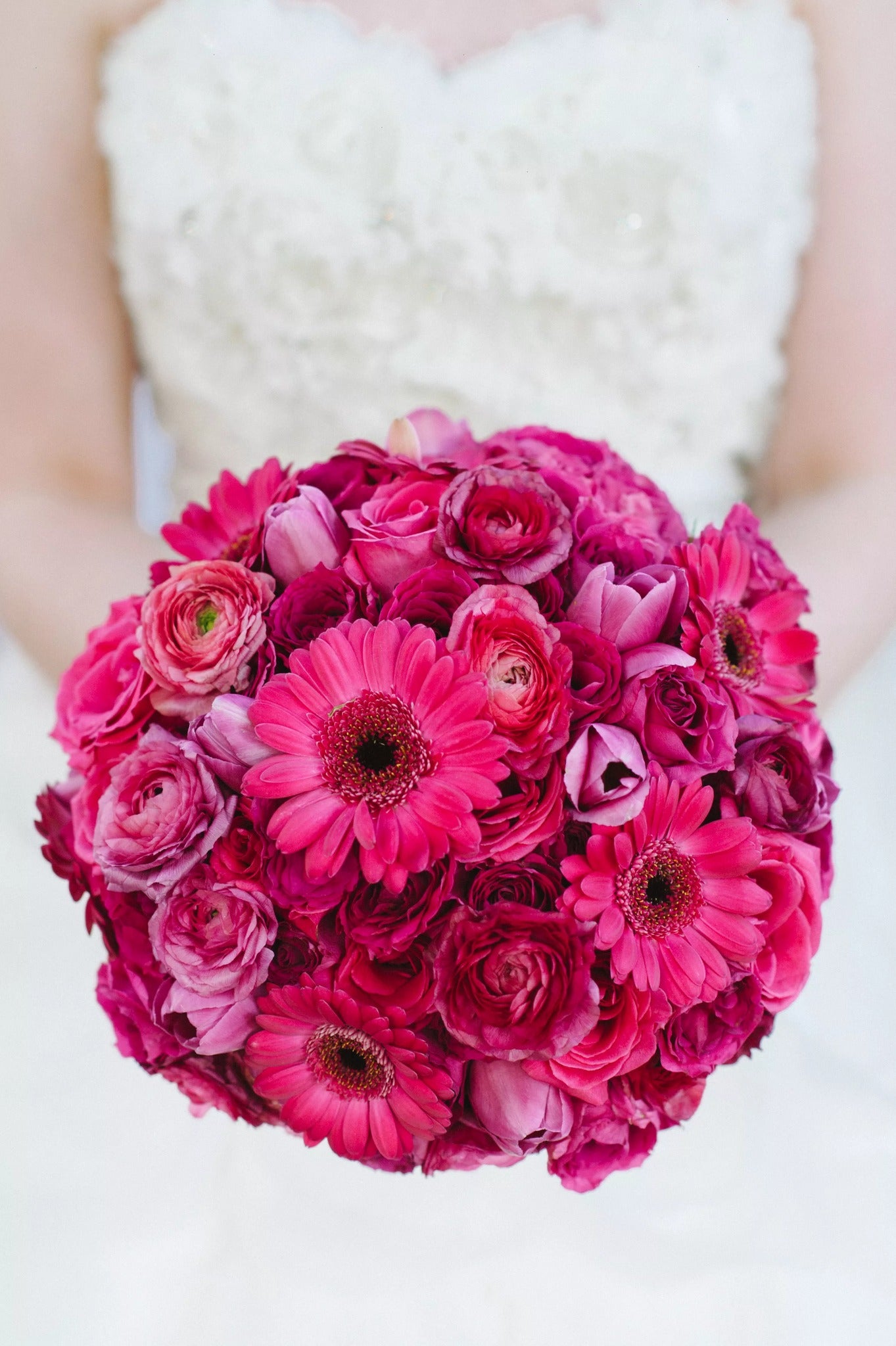 Blushing Fuchsia Garden Wedding Bouquet image 0