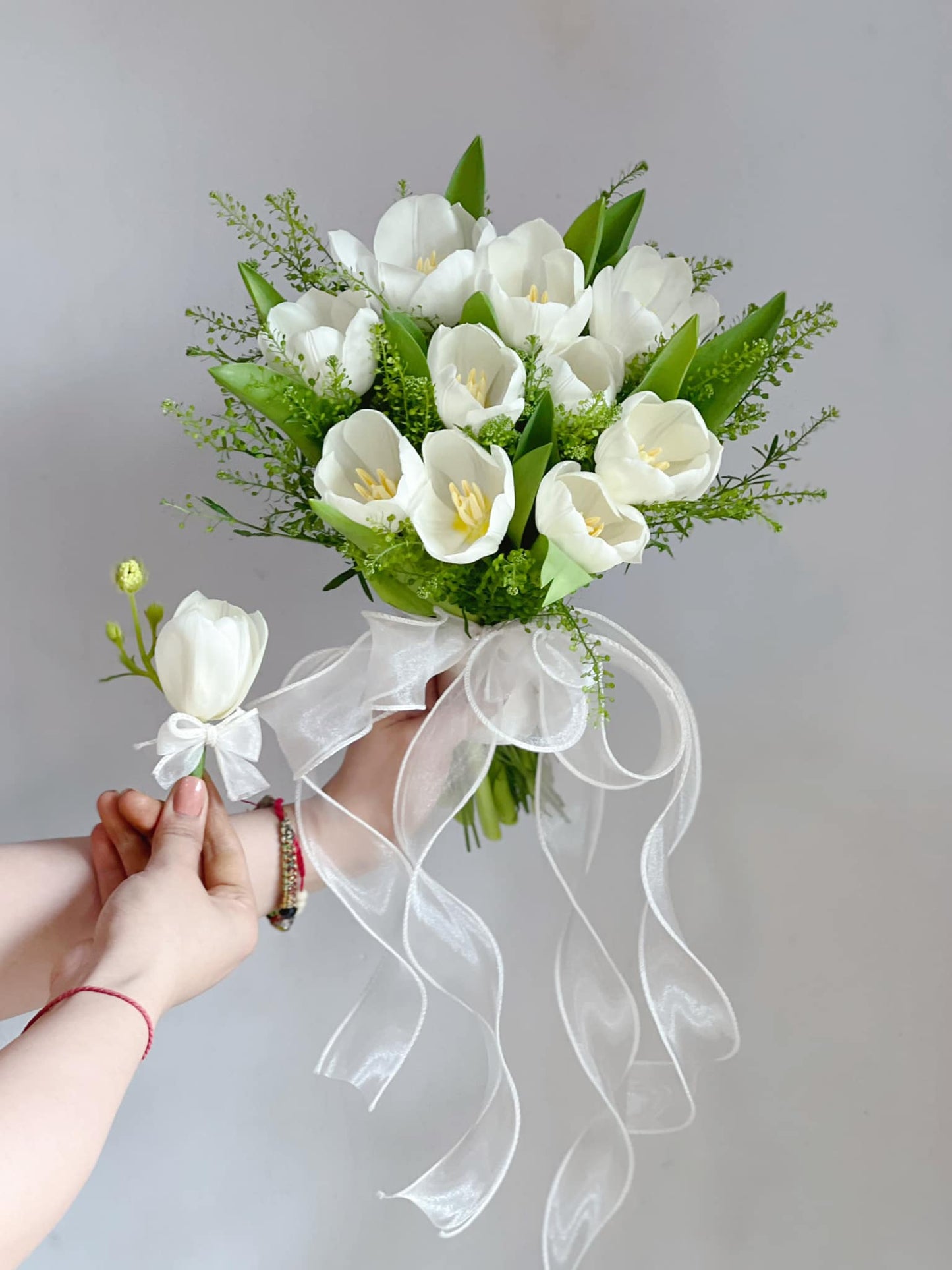 Elegant White Tulip Bridal Bouquet image 0