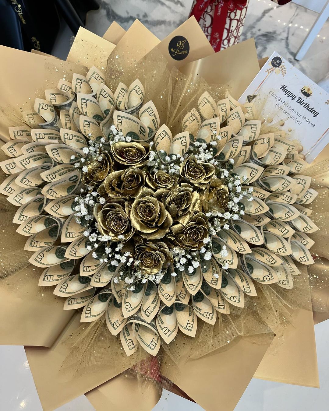 Golden Glamour Money Bouquet image 2