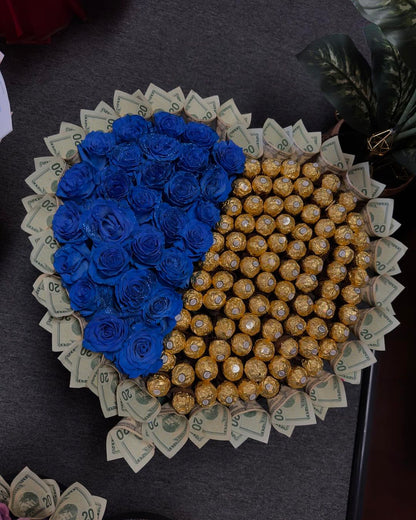 Lavender Bliss Money & Chocolate Heart Bouquet image 1