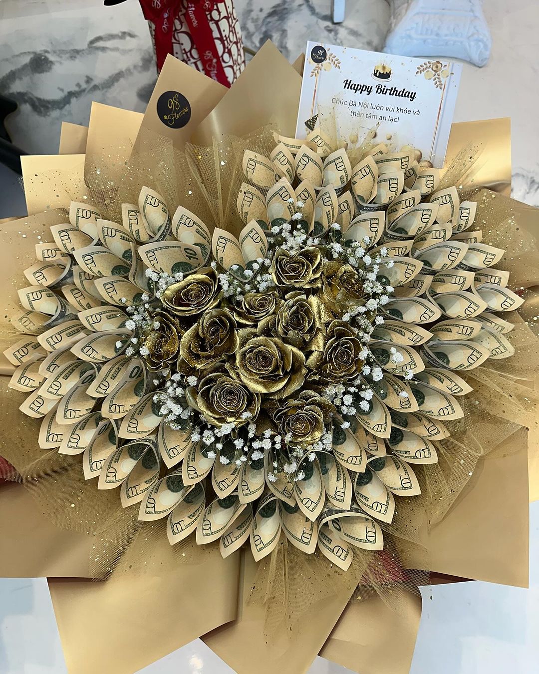 Golden Glamour Money Bouquet image 1