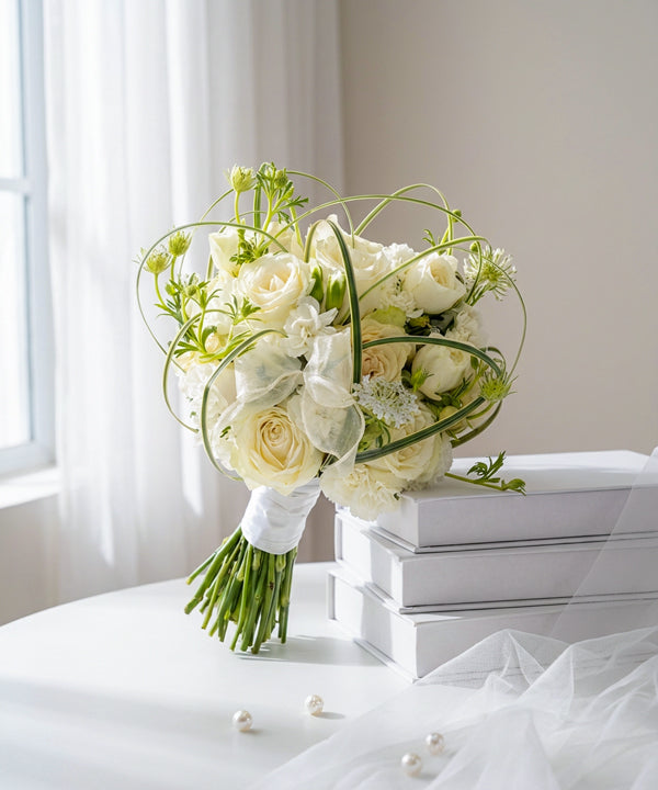 Ivory Garden Rose Bridal Bouquet image 0