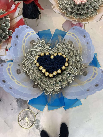 Royal Heart – Midnight Blue Money Bouquet image 0