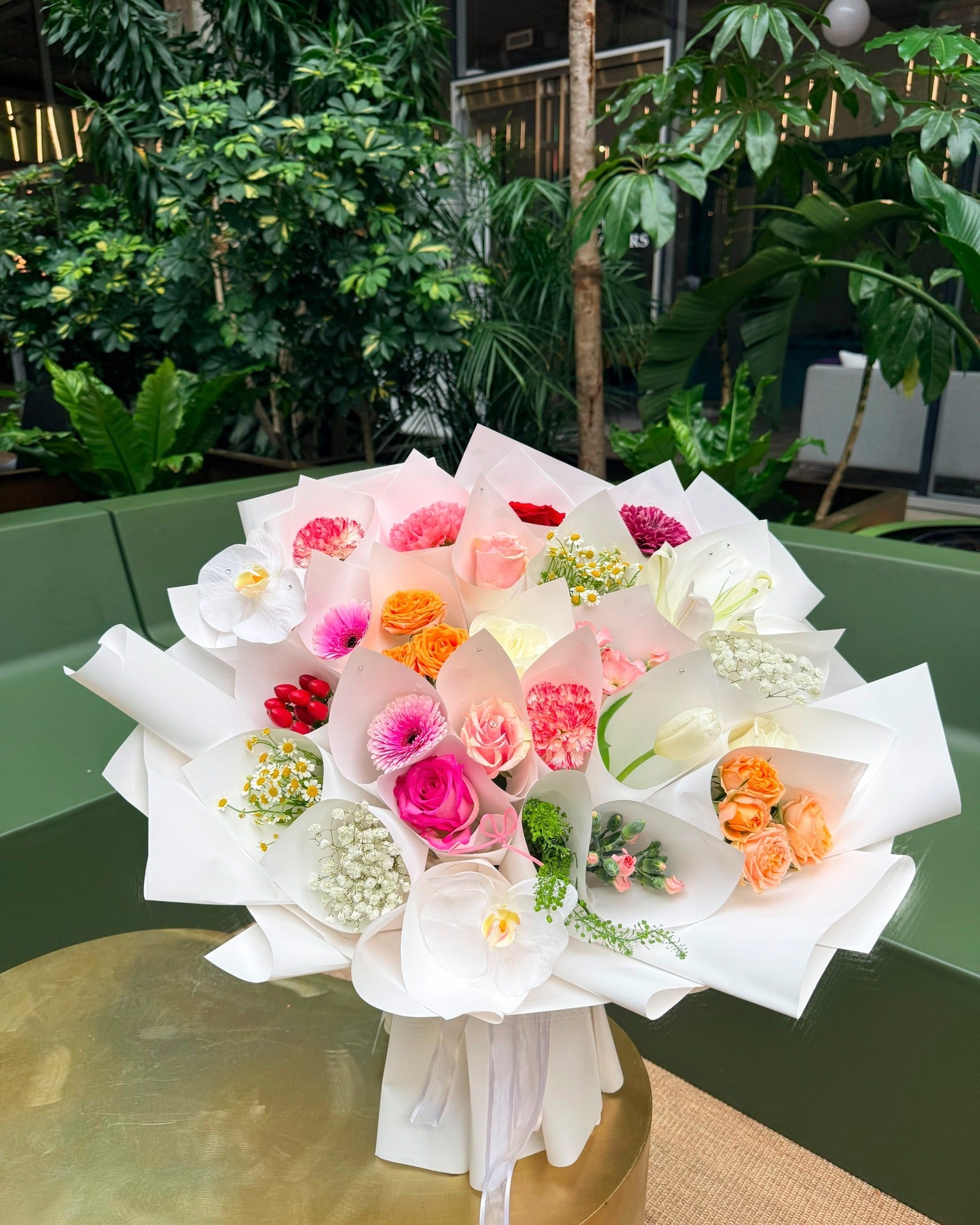 Full Bouquet of Bouquets with multicolor roses, orchids, lilies, and accent flowers