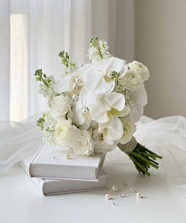 Classic Orchid Pearl Bridal Bouquet image 0