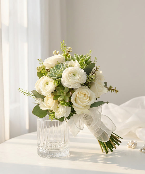 Ivory Succulent Bridal Bouquet image 0