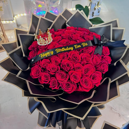 Majestic Red Roses Birthday Bouquet image 3