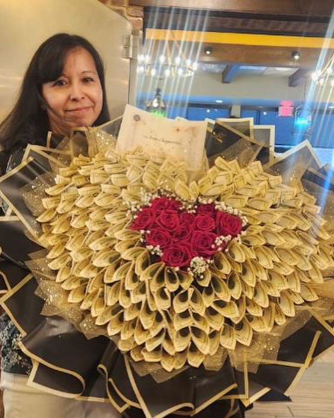 Golden Heart Money Bouquet image 1