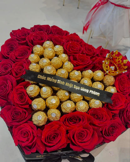 Golden Indulgence Rose and Chocolate Box image 1