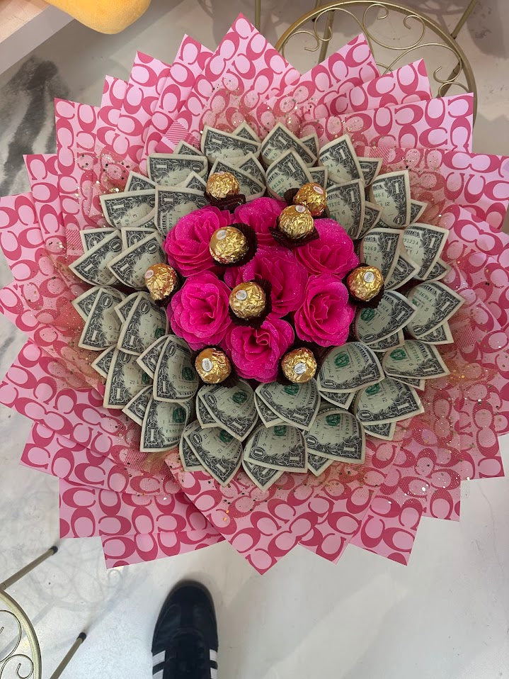 Sweet Fortune Money Bouquet – Pink Coach Edition image 0